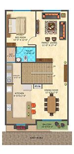 Sparsh Row Houses East Floor Plan 2, Row Houses in Whitefiel